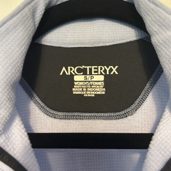 Arcteryx Sweatshirt Womens S Light Blue Delta LT Waffle Knit Thermal Half Zip - Picture 2 of 5